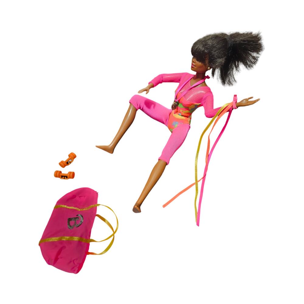 Vintage 1993 Gymnast Barbie Doll Bend & Move Body - African American - Rare - Picture 4 of 15